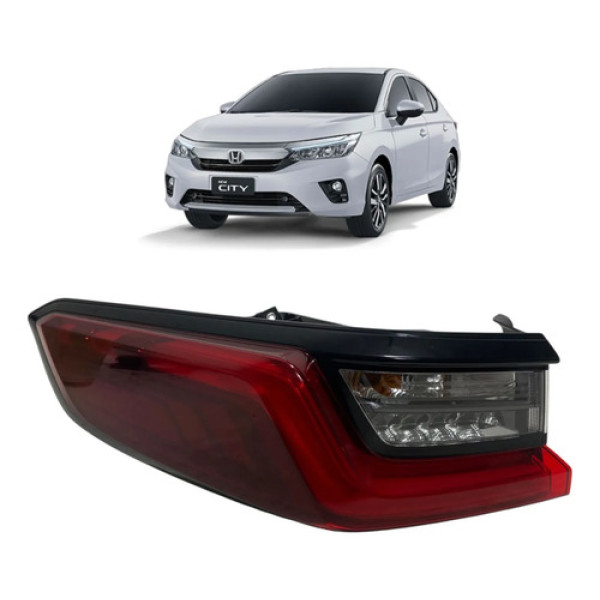 Lanterna Esquerda Led Honda City Sedan 2022 Esquerdo/motorista Vermelho