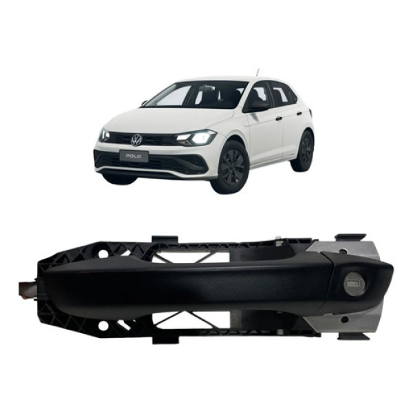 Maçaneta Externa Dianteira Esquerda Vw Polo Track 2025 Preto Dianteira
