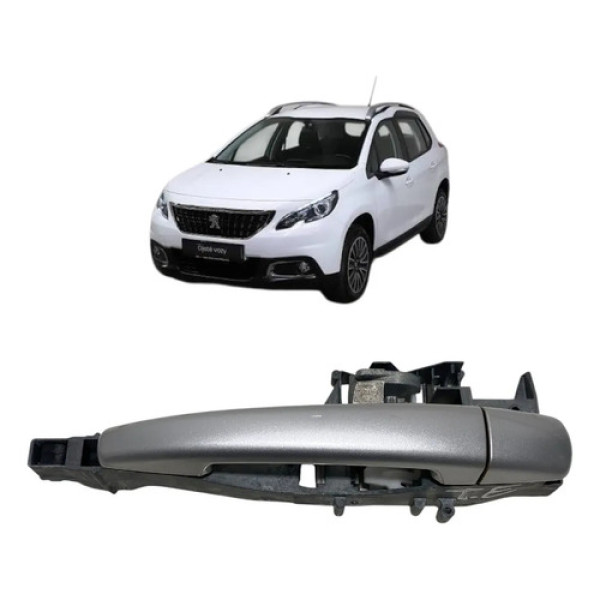 Maçaneta Externa Porta Traseira Esquerda Peugeot 2008 2020 Prata Traseira