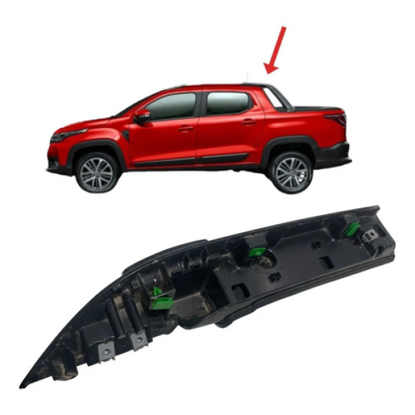 Moldura Direita Rack Teto Strada Cab Dupla 2024 100258677 Preto