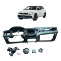 Kit Bolsas Painel Vw Polo Track 2025 (cintos Travados) Cinza