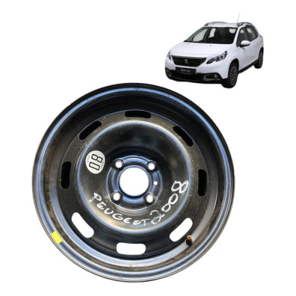 Aro De Ferro 15 Estepe Peugeot 2008 2020 Preto