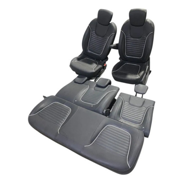 Jogo Banco De Couro Renault Captur 2018  C/ Detalhe Branca