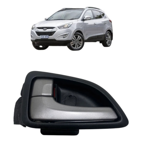 Maçaneta Interna Porta Traseira Esquerda Hyundai Ix35 2015 Cinza Traseira