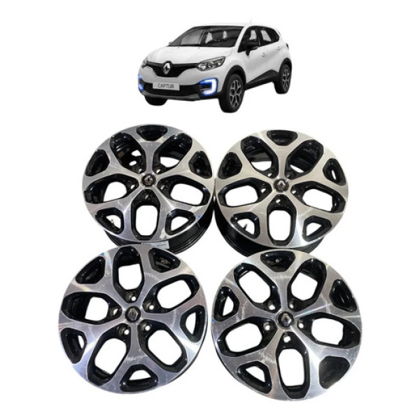 Jogo De Roda Aro 17 Renault Captur 2018  C/ Detalhes Preto