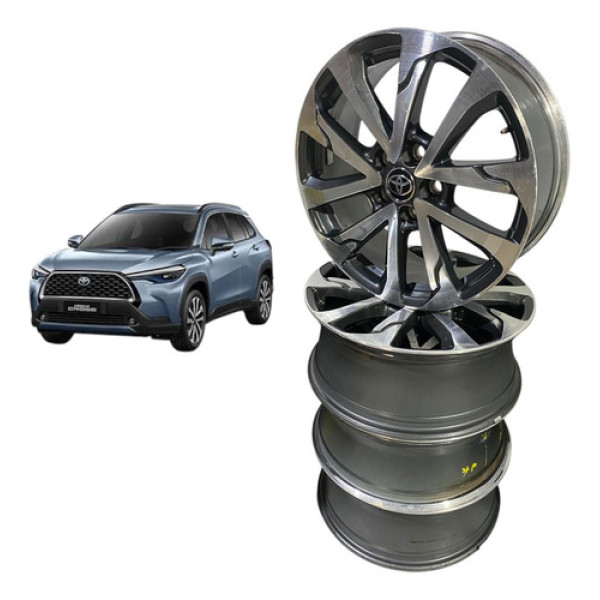 Jogo De Roda Aro 18 Toyota Corolla Cross 2022 Cinza
